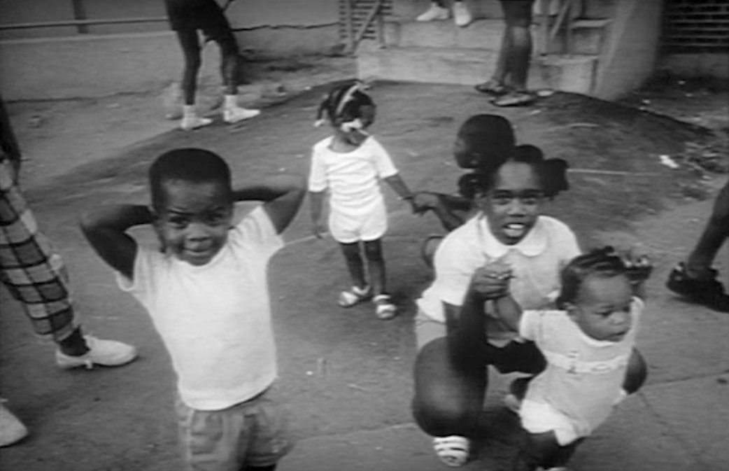 children at play at Columbia Point circa 1987